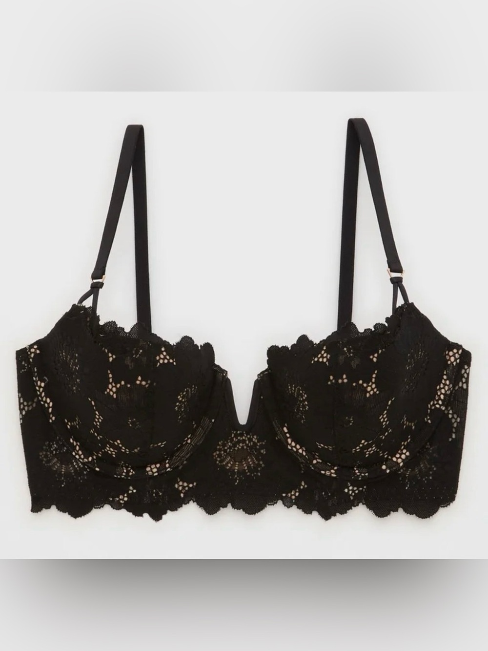 Aerie Lace Plunge Neck Bra 34C New Padded Wired